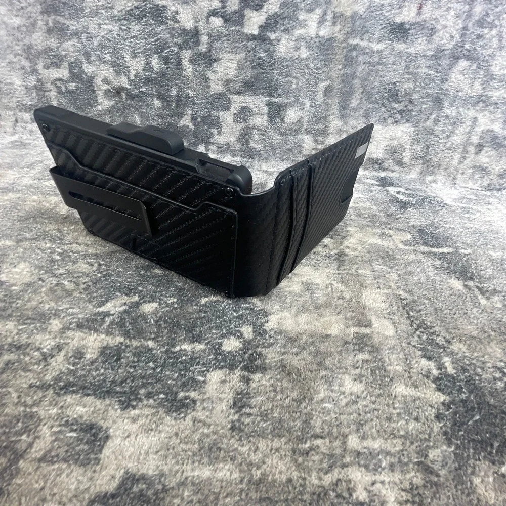 UMWOVEN / Onmover Bifold Pop-Up Card Holder RFID Wallet Carbon Fiber Orange